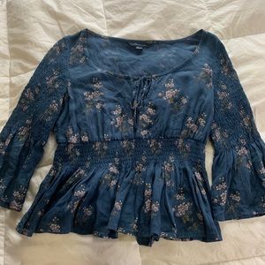 American Eagle Cropper Floral Top